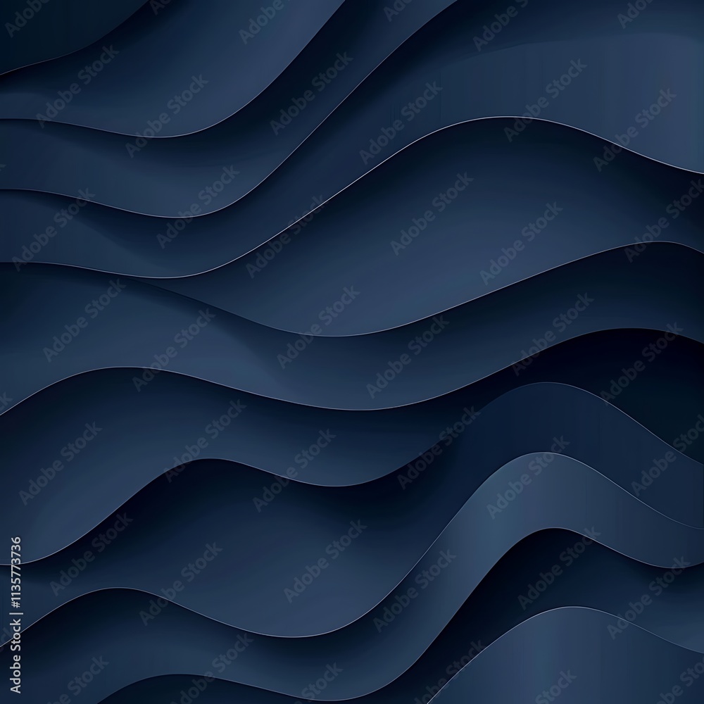 Blue abstract background with wavy lines, Smooth, dark blue abstract waves flowing seamlessly on a minimalist canvas offer a serene visual, representing tranquility, calmness. Blue abstract background with wavy lines, Smooth, dark blue abstract waves flowing seamlessly on a minimalist canvas offer a serene visual, representing tranquility, calmness.