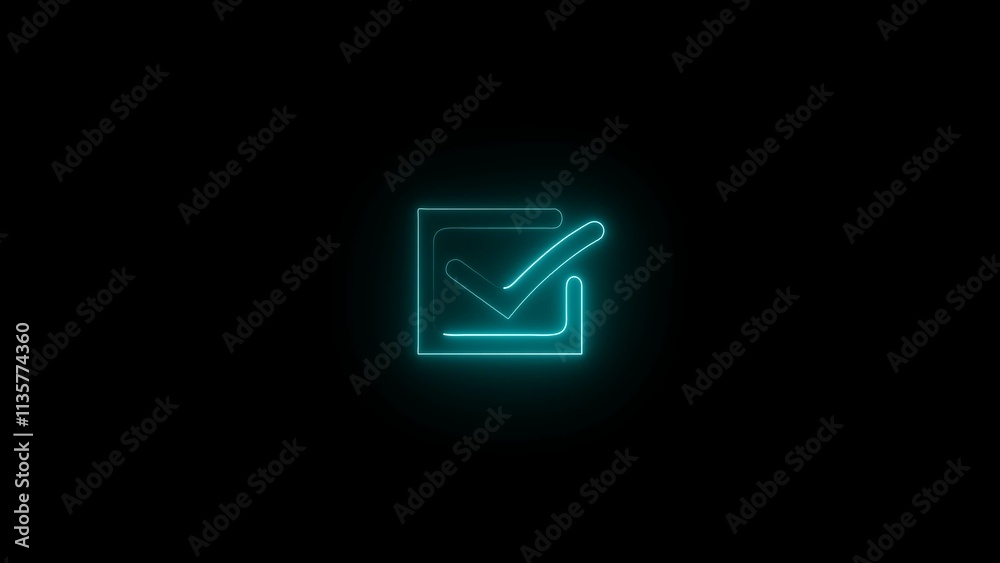 glowing neon checkmark sign, tick approve pictogram. Check icon glowing light. glowing neon checkmark sign, tick approve pictogram. Check icon glowing light.