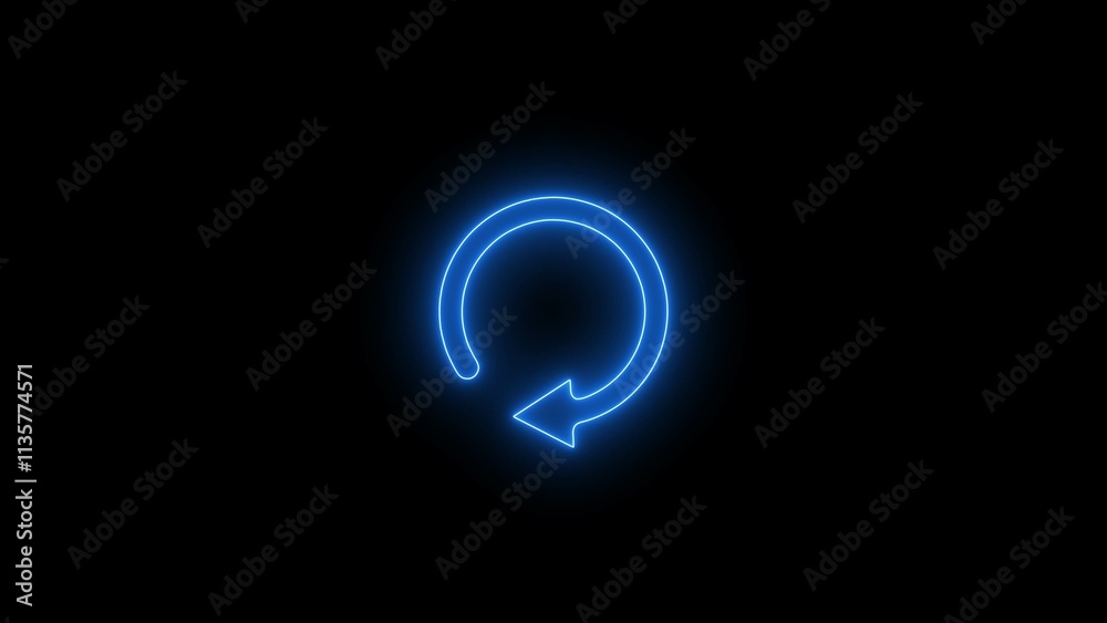 Refresh neon icon set. Glowing reload sign. Vector illustration .gradient mesh graphics, glowing colorful aesthetic.