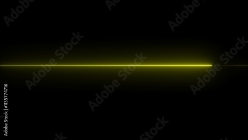 neon light background. 3D rendering of a strip of LED lighting. neon line animation on black back ground.
