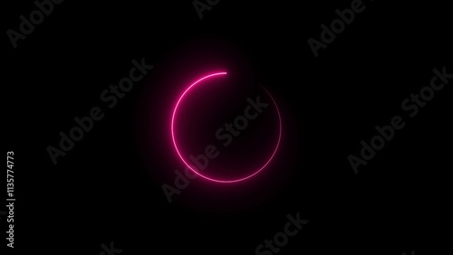 Blue neon fire style round, swirling circle shape. Burning border with blue light glowing. Glowing neon circle animation.