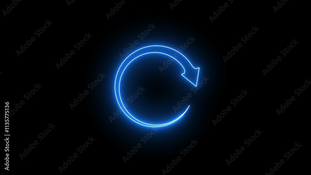 Circle arrow refresh icon rotation Motion graphic design on black background. glitch Bad Signal Animation. Circle arrow refresh icon rotation Motion graphic design on black background. glitch Bad Signal Animation.