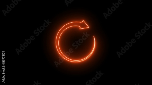 Neon light speech bubble. Refresh line icon. Rotation arrow sign. Reset or Reload symbol.  Loop arrow line icon. Refresh Arrowhead symbol. 