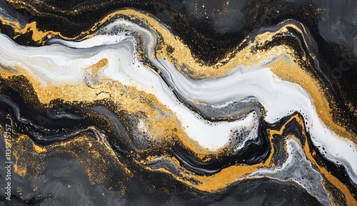 Wallpaper Mural Abstract Gold Black White Marble Texture Fluid Art Painting Torontodigital.ca