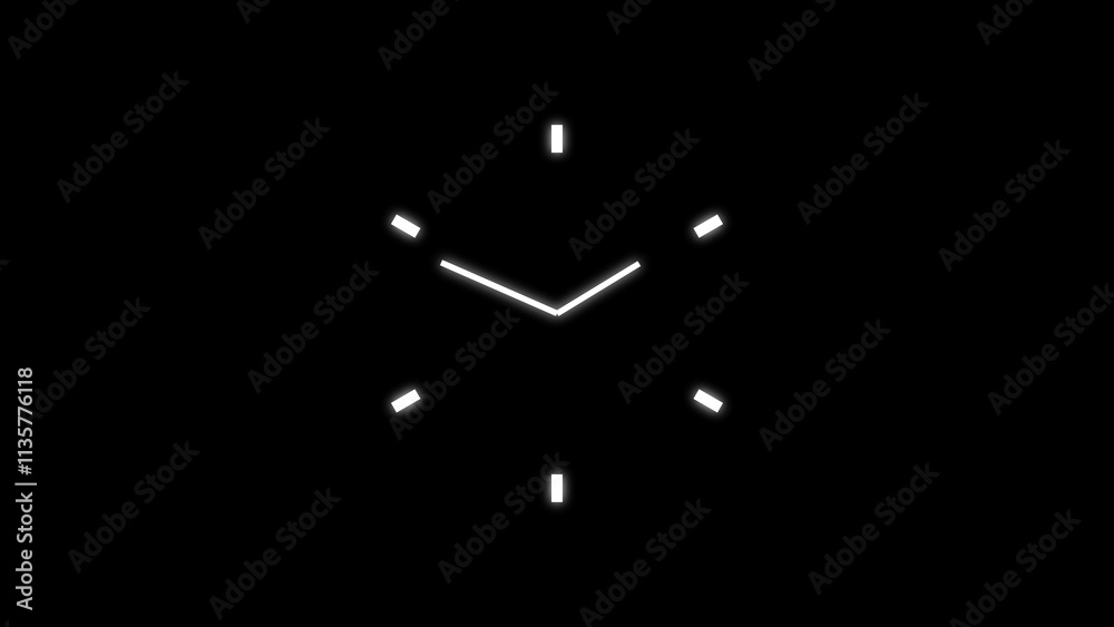 Clock icon with moving hands. Abstract beautiful wall clock . One Minute White Analogue Clock on alpha channel