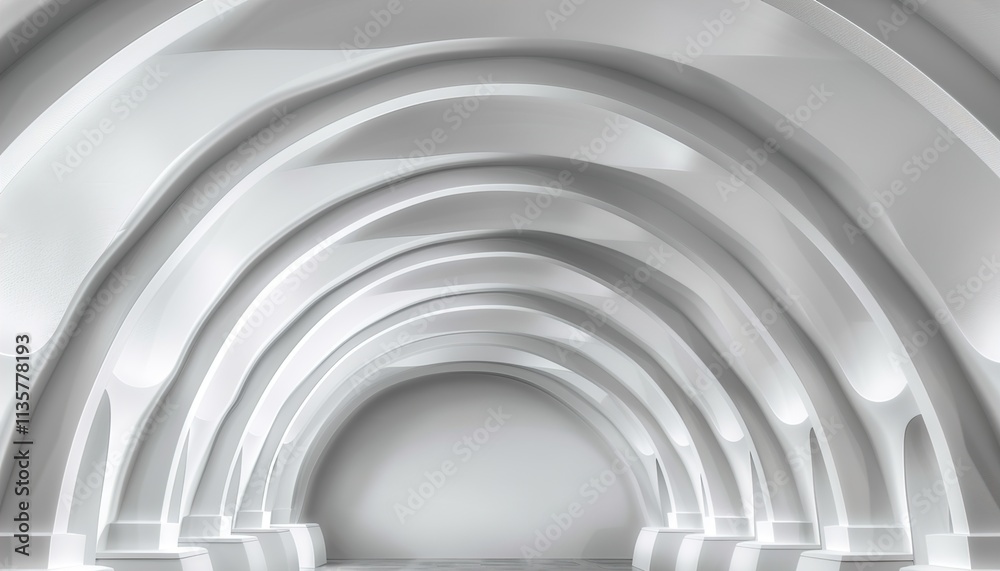 Obraz premium Modern abstract background. Shiny white gradient circle lines. 