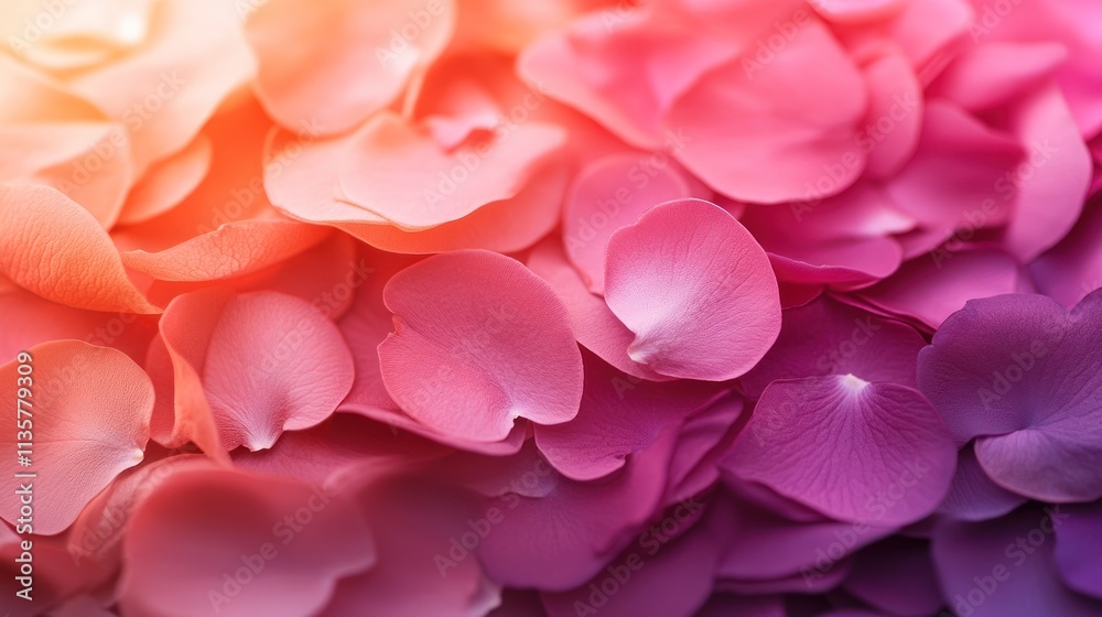 Obraz premium A Colorful Collection Of Rose Petals In A Gradient