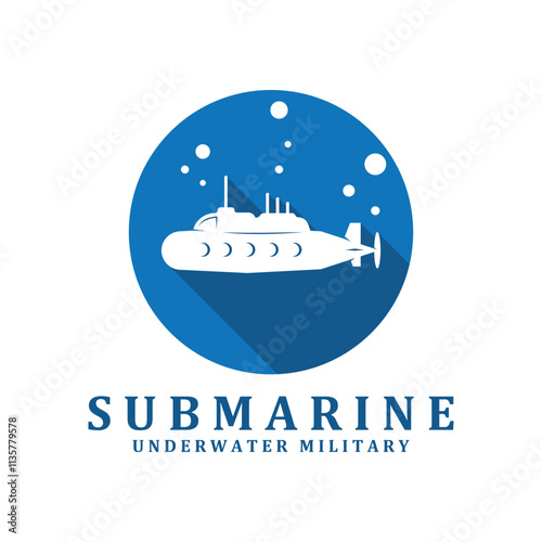 submarine logo vector illustration design. logo suitable for underwater tourism, restaurants, military and brand company