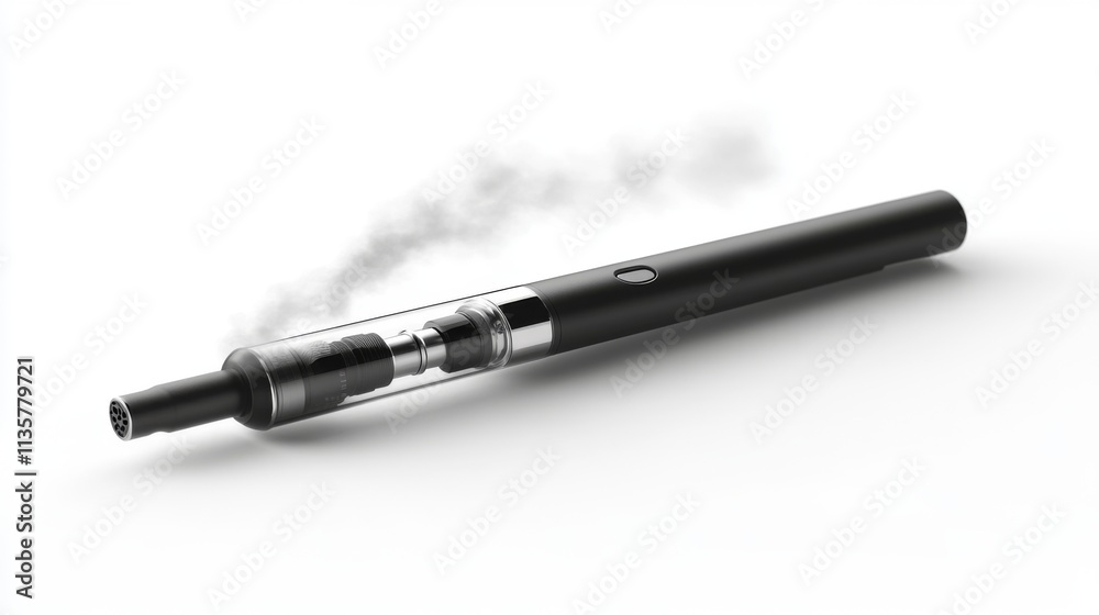 A sleek e-cigarette producing vapor in a clean and bright setting. This modern vaping device is designed for convenience and style. Explore new flavors and experiences. Generative AI A sleek e-cigarette producing vapor in a clean and bright setting. This modern vaping device is designed for convenience and style. Explore new flavors and experiences. Generative AI