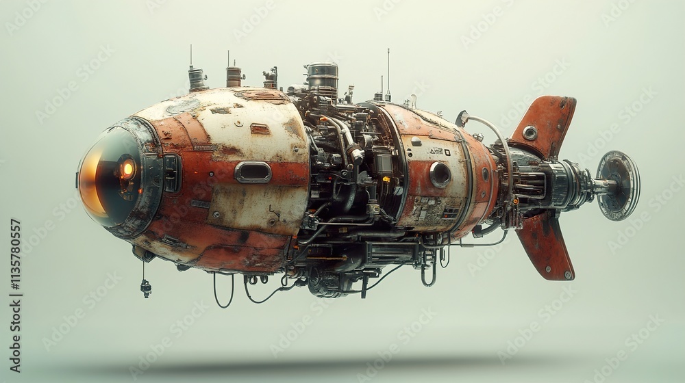 Retro-Futuristic Spaceship: A Grunge Steampunk Airship Retro-Futuristic Spaceship: A Grunge Steampunk Airship