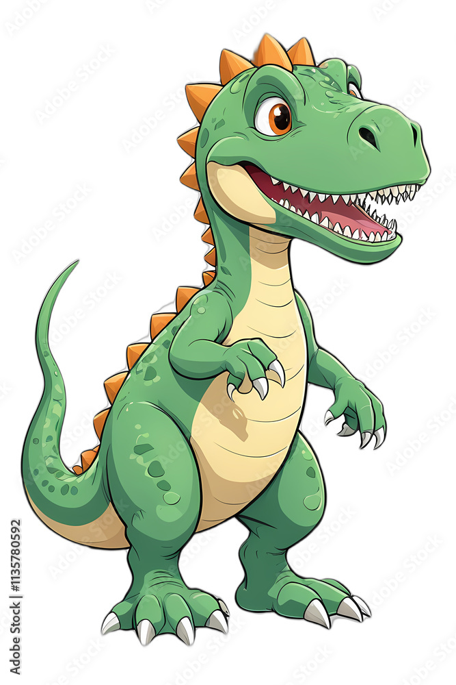 Fototapeta premium A smiling T-Rex coloring page. ideal for kids. available for free.