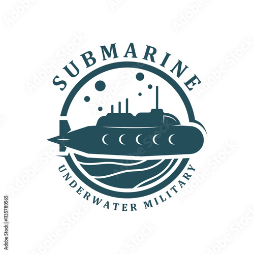 submarine logo vector illustration design. logo suitable for underwater tourism, restaurants, military and brand company