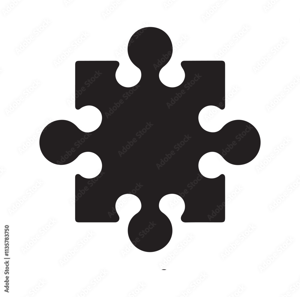 puzzle piece icon silhouette vector illustration puzzle piece icon silhouette vector illustration