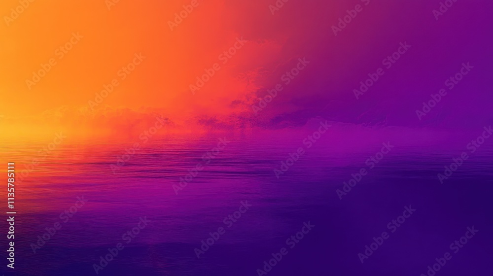 Obraz premium Vibrant Sunset Hues Over Calm Ocean Waters