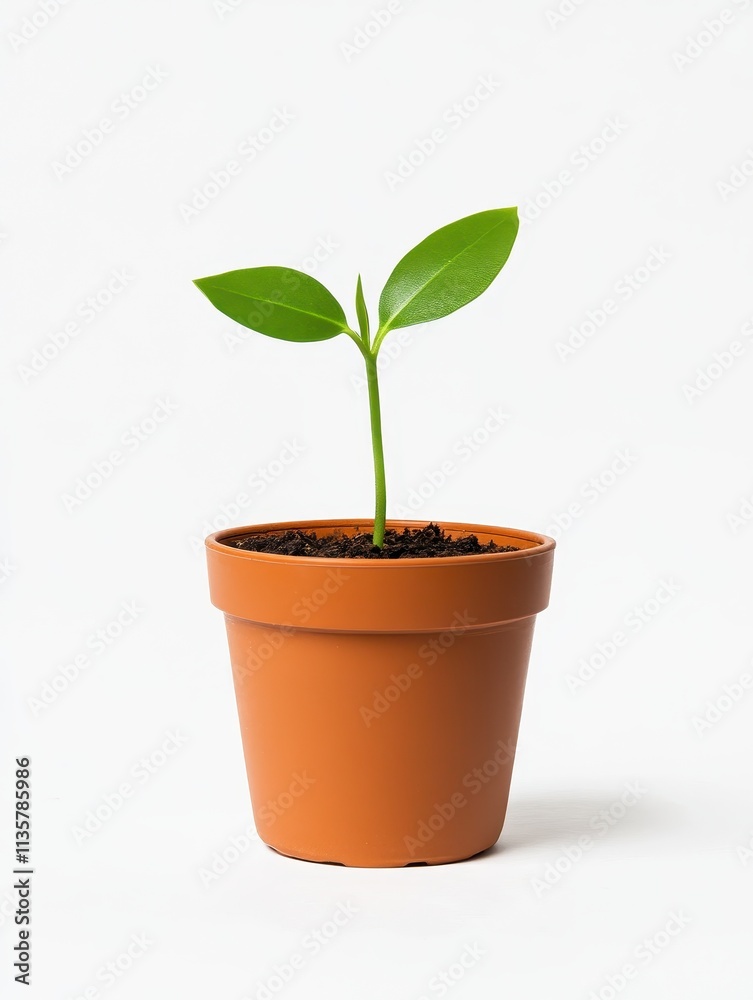 Growing seedling in a pot indoor setting plant photography minimalist environment close-up view nature concept Growing seedling in a pot indoor setting plant photography minimalist environment close-up view nature concept