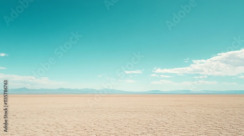 Vast Desert Landscape Under a Turquoise Sky