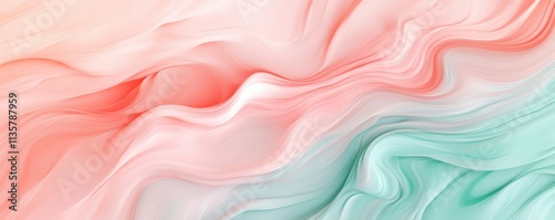 Abstract pastel texture with fluid waves, serene