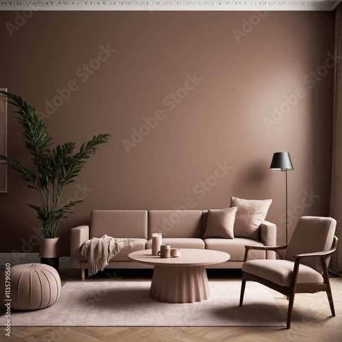 Modern interior design with Pantone 2025 Colour of the Year Mocha Mousse , best seller