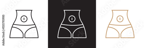 cramps stomach icon. Vector illustration. isolated on white and black background. EPS 10