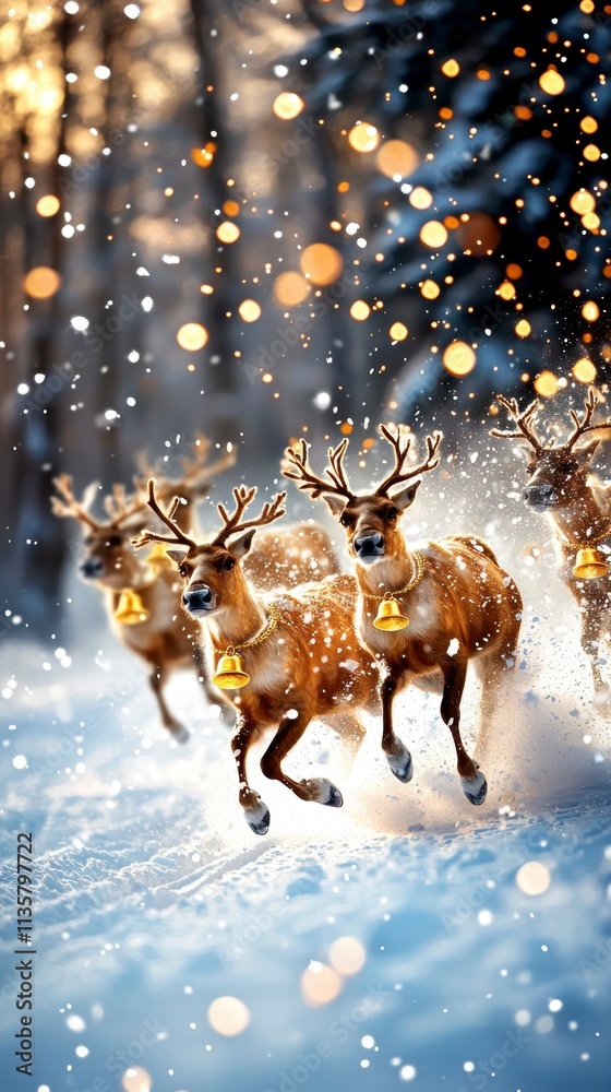 Reindeer Sleigh Ride Through Winter Wonderland Reindeer Sleigh Ride Through Winter Wonderland
