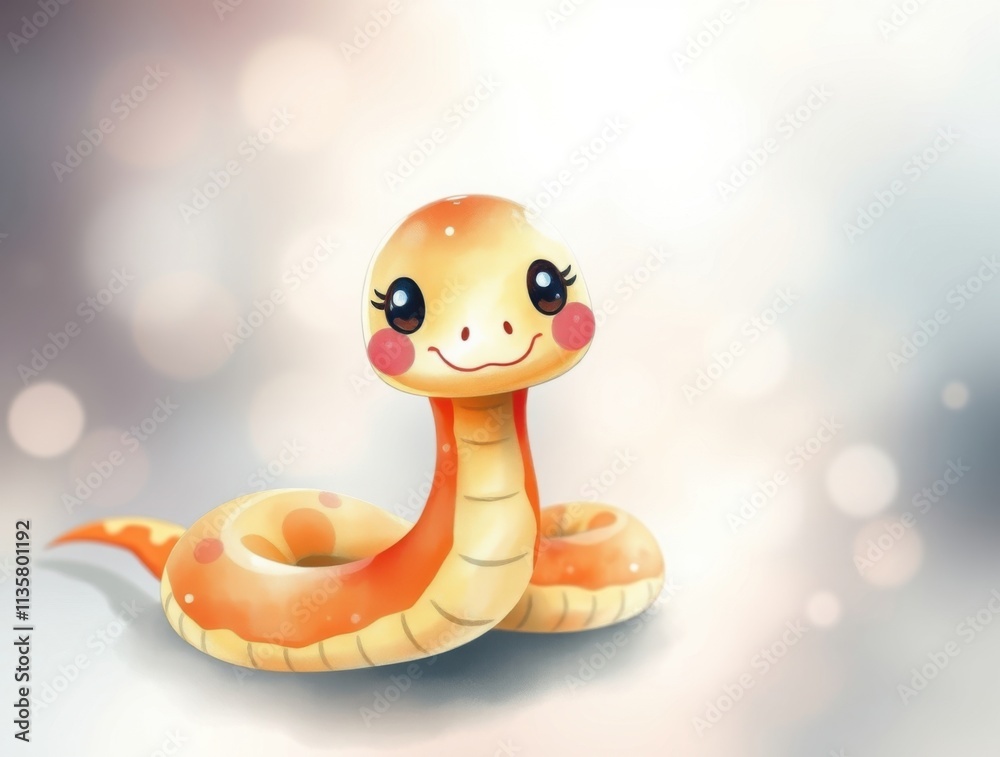 Fototapeta premium Adorable Cartoon Snake 