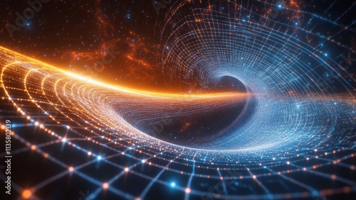 Black hole visualization with gravitational waves and patterns