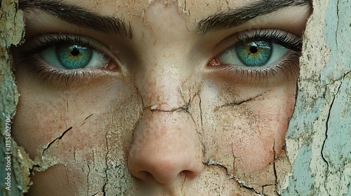 Wallpaper Mural Cracked Face: A Surreal Portrait of Aging and Beauty Torontodigital.ca