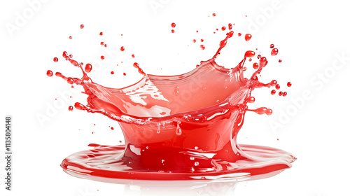 red cheery juice splash on isolated white background