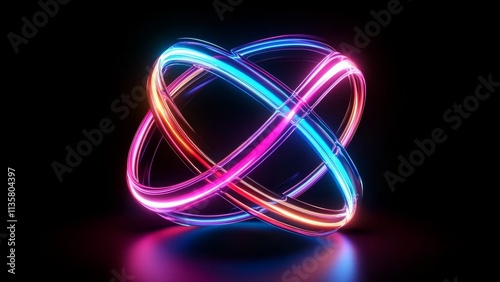 Colorful light rings create a dynamic visual display at night