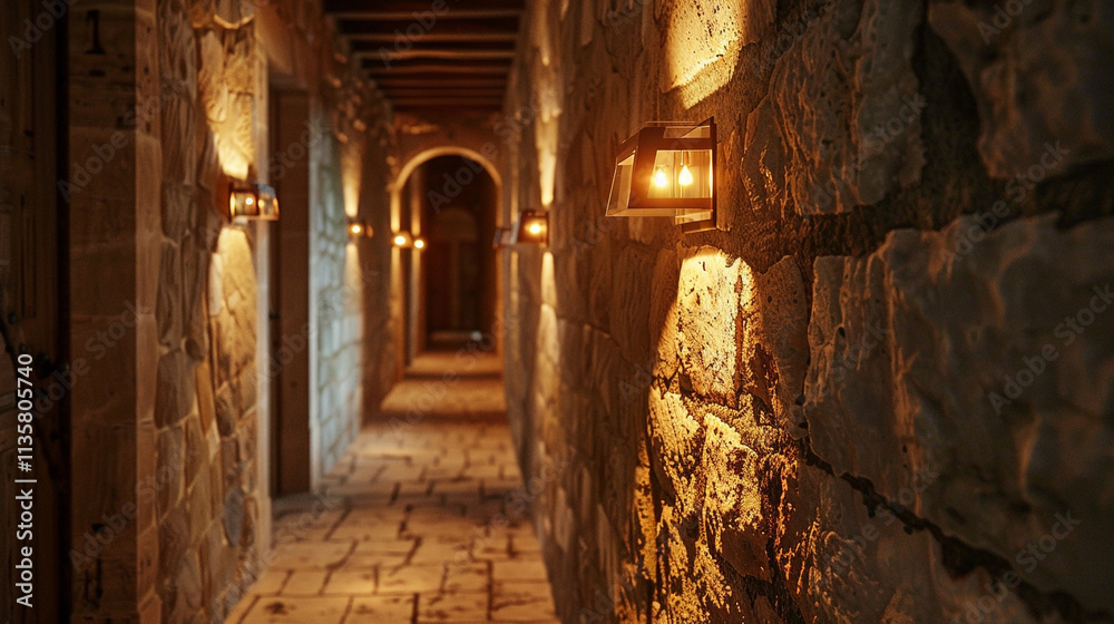 Fototapeta premium lamps embedded on walls 