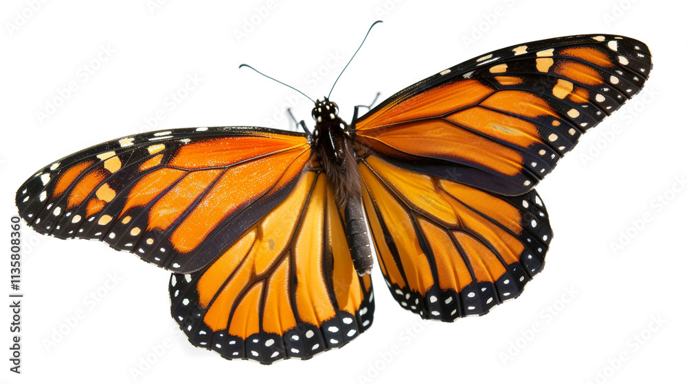 Fototapeta premium single monarch butterfly with open wings