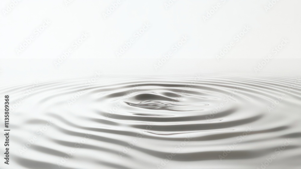 A calm water surface with gentle wave-like ripples and soft reflections, creating a peaceful vibe, on white A calm water surface with gentle wave-like ripples and soft reflections, creating a peaceful vibe, on white