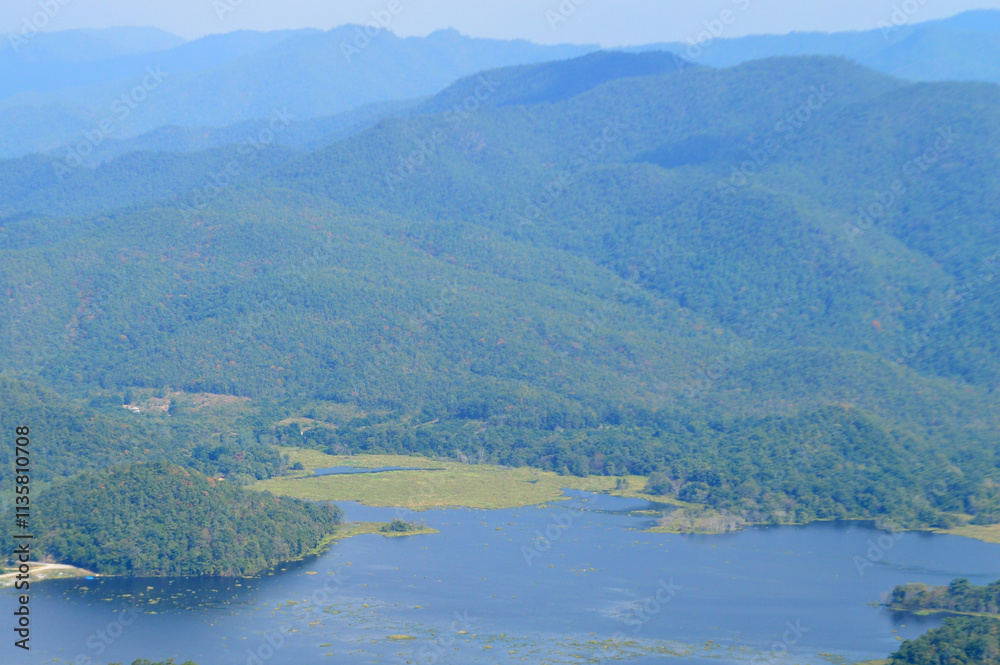 Mae Teep Reservoir and Mountain Landscape at Lamphun, Northern Thailand Mae Teep Reservoir and Mountain Landscape at Lamphun, Northern Thailand