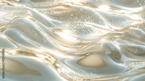 A reflective water surface with natural wave patterns and gentle sunlight sparkles, isolated on a clean white background