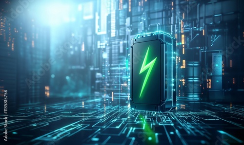 Futuristic Energy Battery Cell Power Technology Concept
