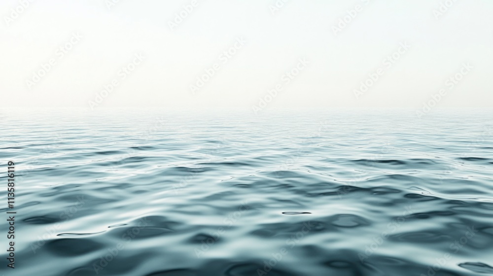 A smooth, glass-like water surface with gentle reflections, isolated on a white background A smooth, glass-like water surface with gentle reflections, isolated on a white background