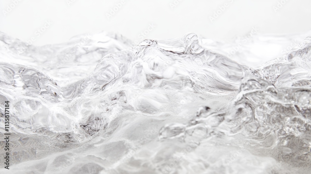 Gentle waves creating a calming water texture with soft light reflections, isolated on a white background Gentle waves creating a calming water texture with soft light reflections, isolated on a white background