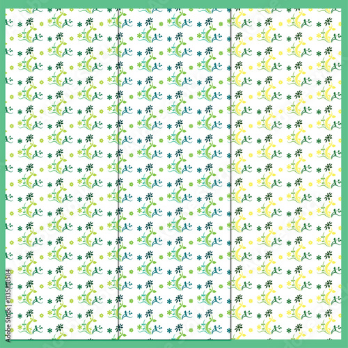 Green color pattern template. Vector Pattern.
