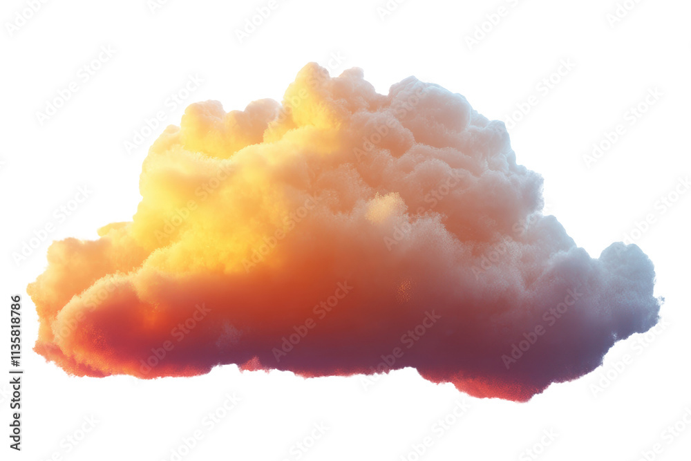Pink sunset cloud isolated on transparent background Pink sunset cloud isolated on transparent background