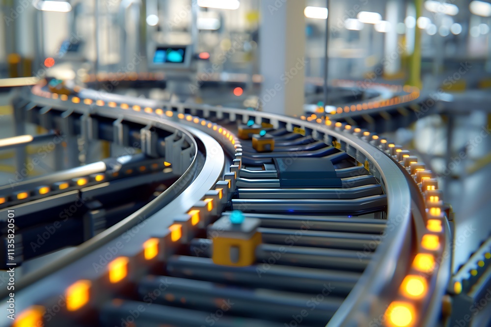 Automated Conveyor Belt System Industrial Factory Production Line Automated Conveyor Belt System Industrial Factory Production Line