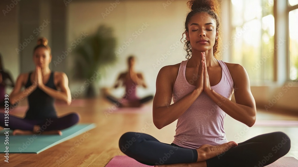 A group of people in a yoga studio, performing various poses and focusing on balance and mindfulness. A group of people in a yoga studio, performing various poses and focusing on balance and mindfulness.