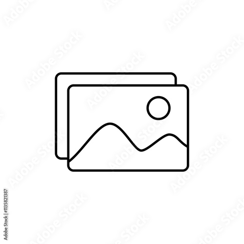 gallery icon, simple flat style, vector illustration symbol sign logo template pictogram, for ui or ux isolated on white for mobile app, editable