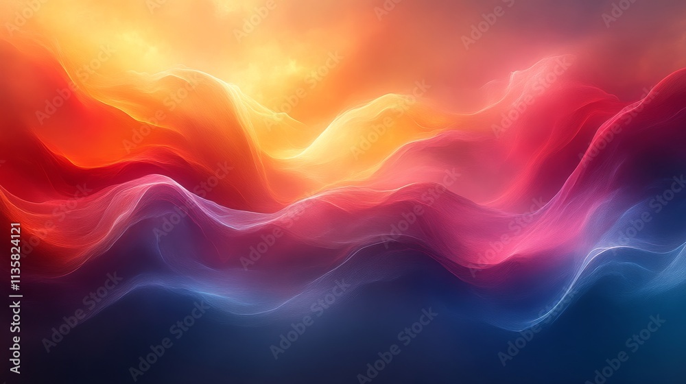 Abstract colorful waves blending into each other Abstract colorful waves blending into each other