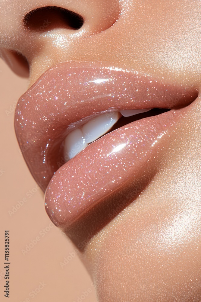 Fototapeta premium Glossy Lip Gloss Close-up