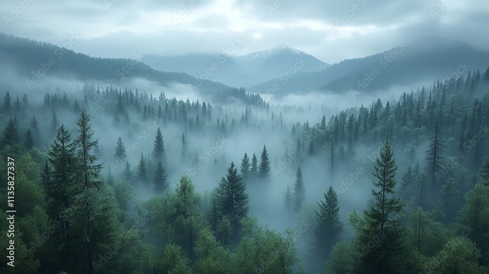 Misty Forest with Sun Rays Misty Forest with Sun Rays