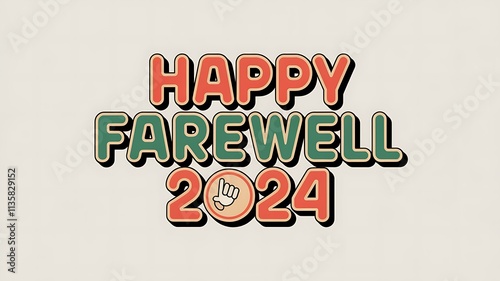 Happy Farewell 2024 Retro Design Graphic photo