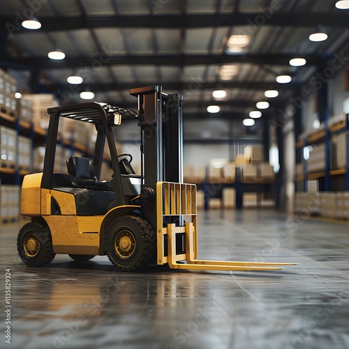 Warehouse Forklift Industrial Machine Logistics Cargo Handling Transportation