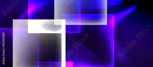 Dark neon colors with glass square shapes
