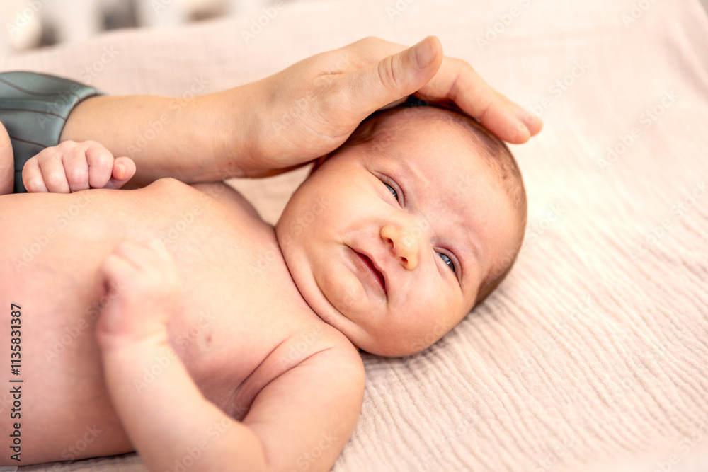 Newborn baby girl. Newborn baby close-up. Newborn baby girl. Newborn baby close-up.