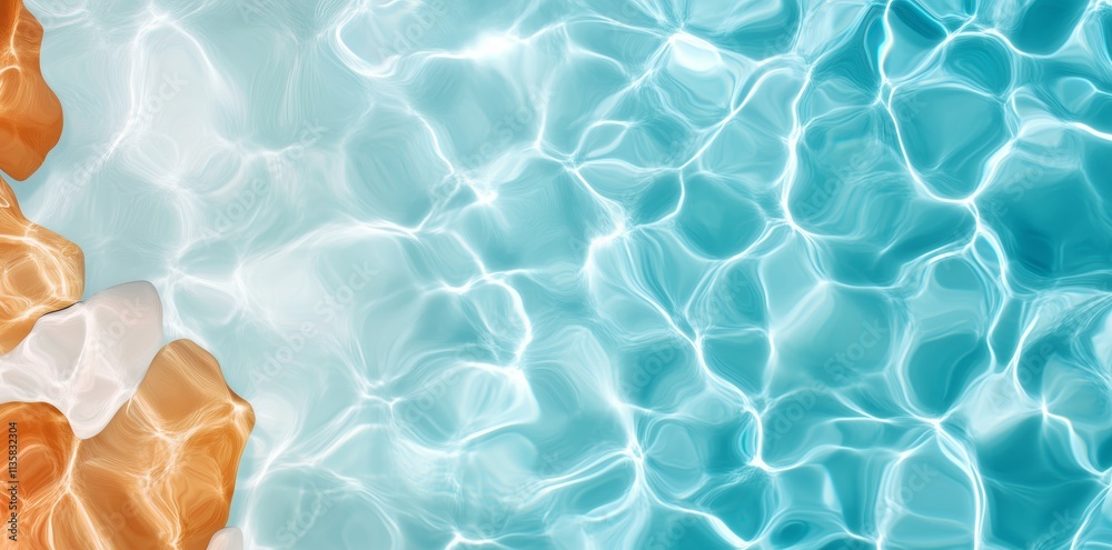 Obraz premium Crystal-clear water with gentle waves creating a serene and refreshing backdrop